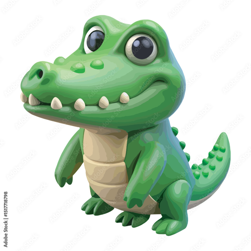 Fototapeta premium 3D style crocodile vector art.