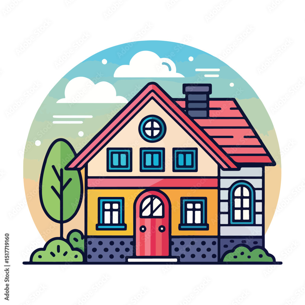Obraz premium Illustration graphic vector of house building logo design Collection home icons. House symbol. Set of real estate objects and houses black icons isolated on white background. Vector illustration.