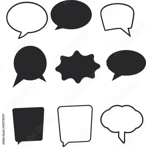 Set of comic speech bubbles. Cartoon vector illustration
