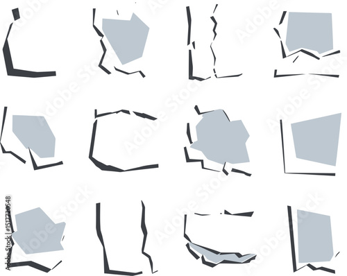 Torn sheets of paper. Torn paper strips set. Vector illustration
