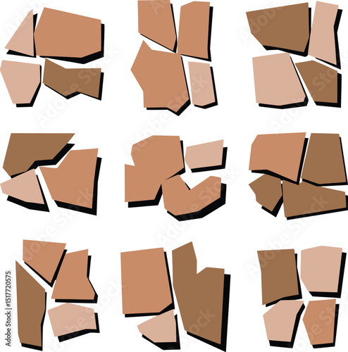 Torn sheets of paper. Torn paper strips set. Vector illustration
