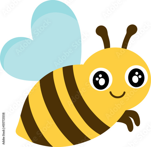 Cute Bee Cartoon Illustration