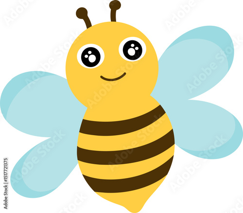 Cute Bee Cartoon Illustration