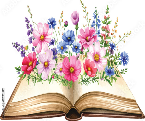 book and flowers