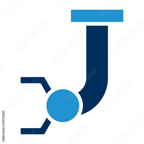 Robot Arm Blue Color Icon