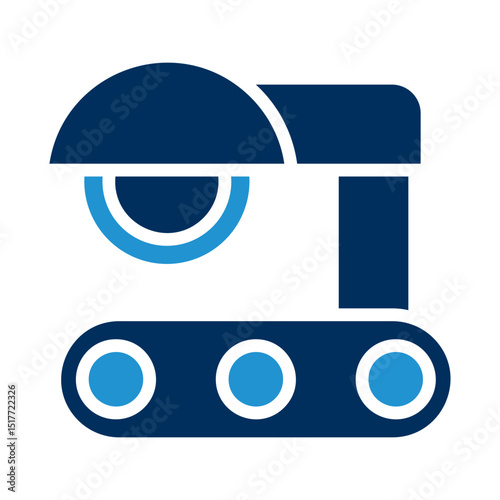 Saw Machine Blue Color Icon