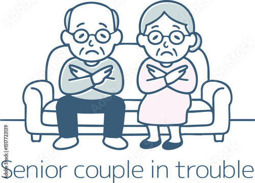 NGサインをするシニア夫婦
Senior couple making a NG sign