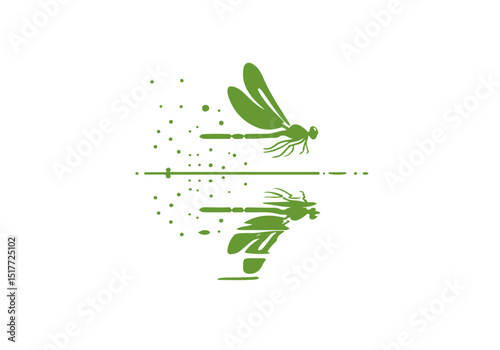 Dragonfly Flat Illustration Vector Isolated by AZ for Books, Arts, Design and Decoration Graphic Asset