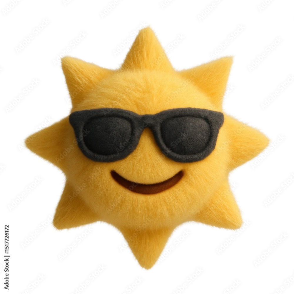 Fototapeta premium PNG Fuzzy sun wearing sunglasses.