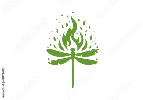 Dragonfly Flat Illustration Vector Isolated by AZ for Books, Arts, Design and Decoration Graphic Asset