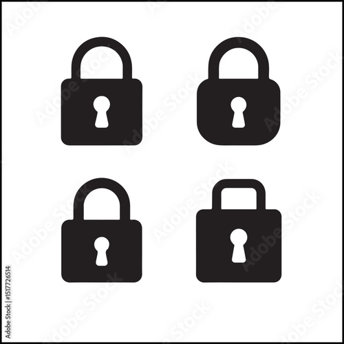 Locks Silhouettes Icon Set