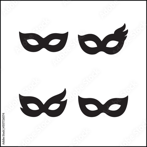 Masks Silhouettes Icon Set