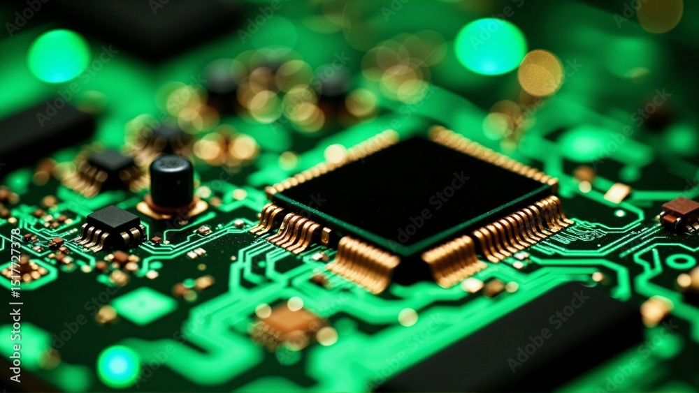 Obraz premium computer chip CPU technology electronic processor digital pcb industry