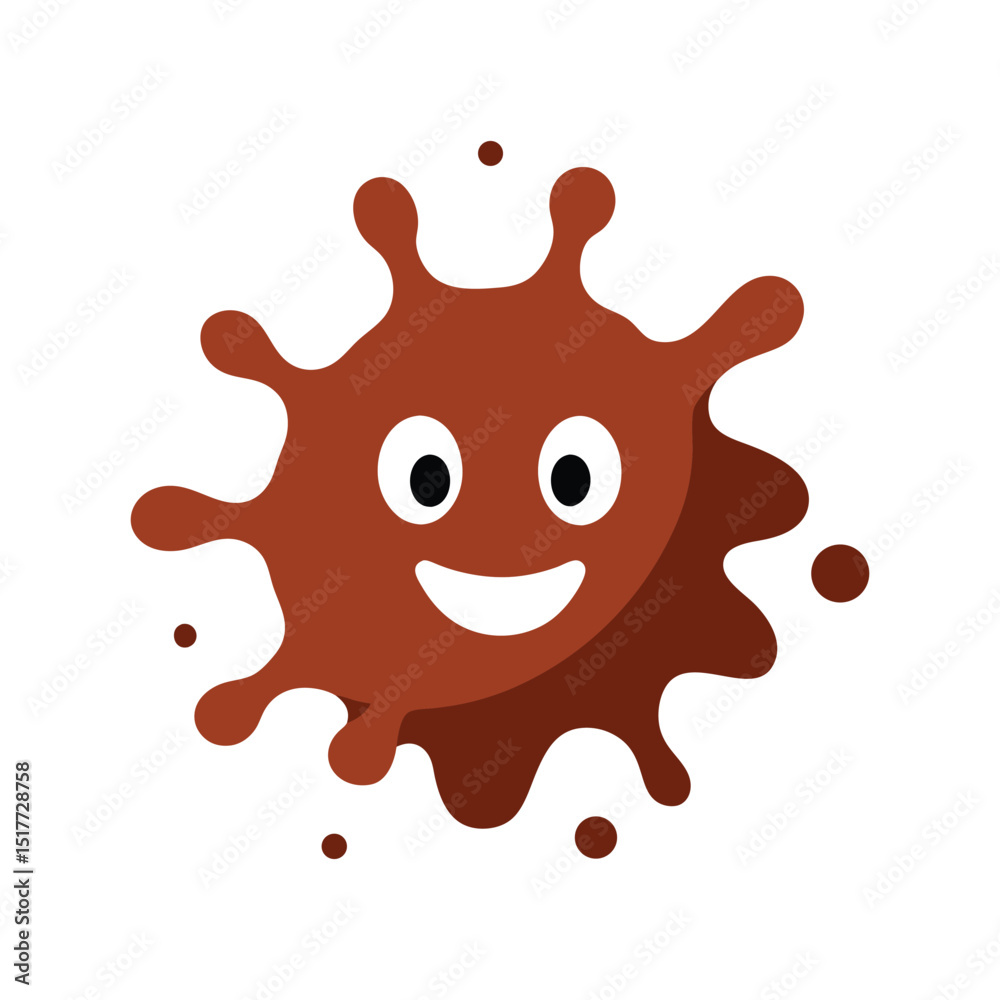 Fototapeta premium Happy face in chocolate splash vector art illustration