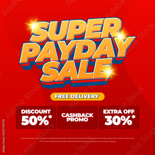 Super Payday Sale discount Exclusive text effect promo banner desgin