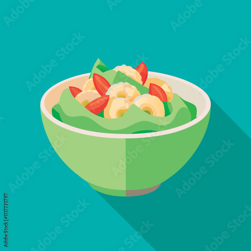 Healthy salad bowl with nuts and vegetables.