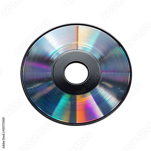 A vintage CD reflecting a rainbow prism a forgotten relic of early 2000s on transparent background