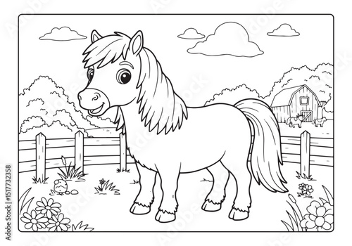 Adorable Shetland Pony Coloring Page for Kids and Creative Minds