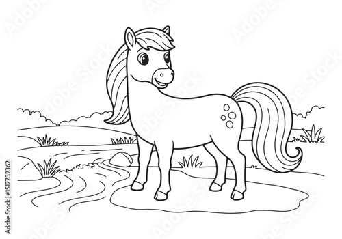 Whimsical Kelpie coloring page for creative fun and relaxation