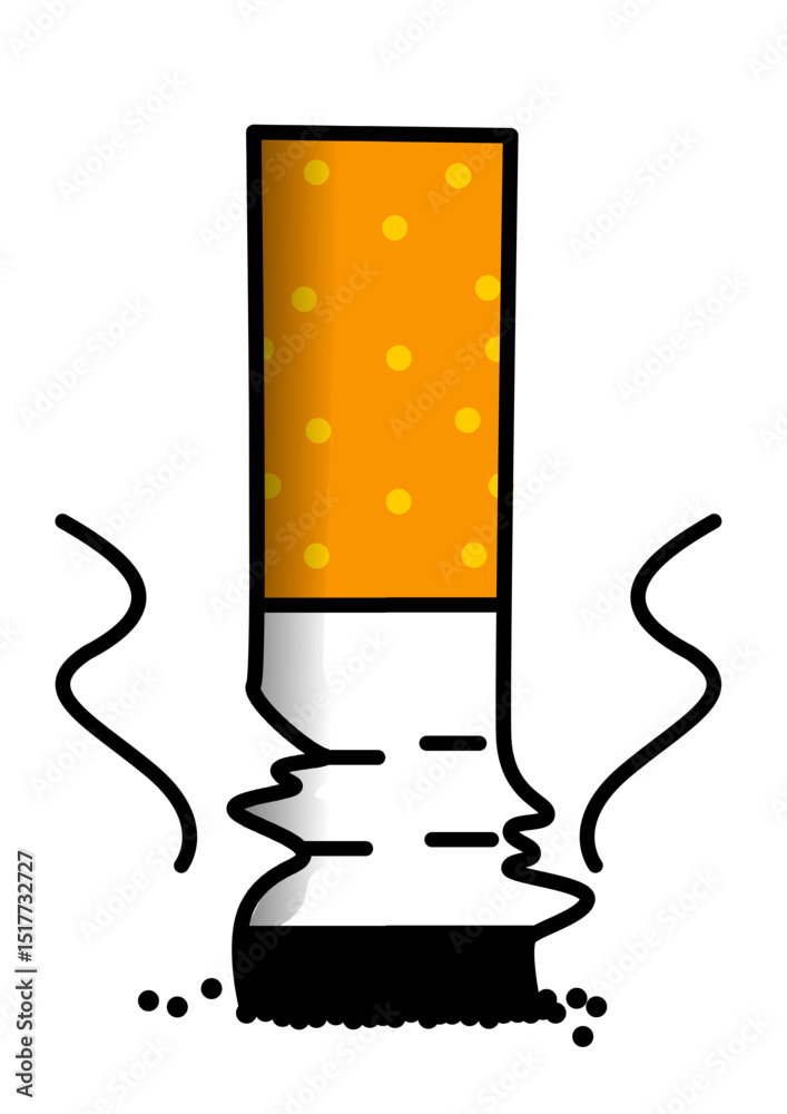 Illustration of a cigarette butt