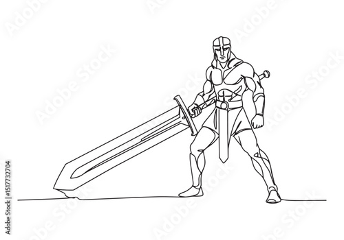 Heroic Beowulf, A Striking Single Line Depiction of a Timeless L