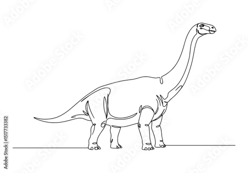 Continuous Line Drawing of Paraceratherium, A Prehistoric Giant
