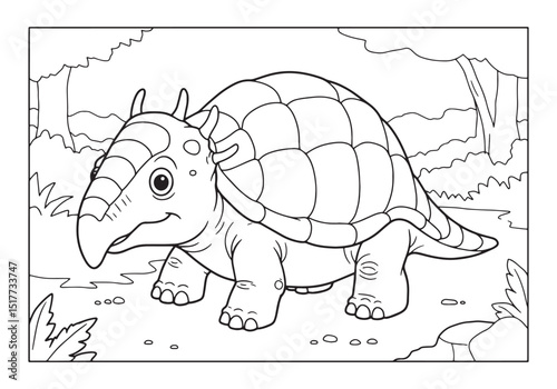 Glyptodon prehistoric animal coloring page for kids activity boo