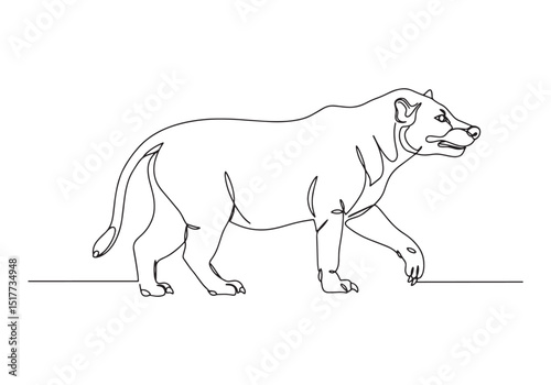 Elegant feline portrait, continuous line drawing of a Khao Manee