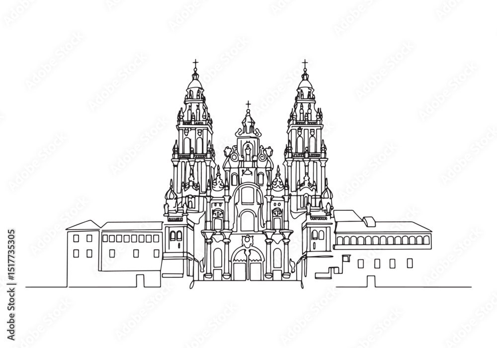 Naklejka premium Spectacular Architectural Design of Cathedral Portrayed in Conti