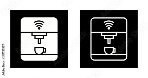 Coffee Maker with Wi-Fi Vector Icon