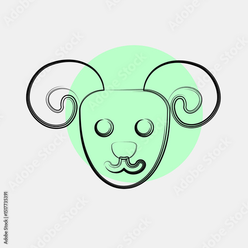 Icon aries the ram. Zodiac horoscope elements. Icon in color spot style.