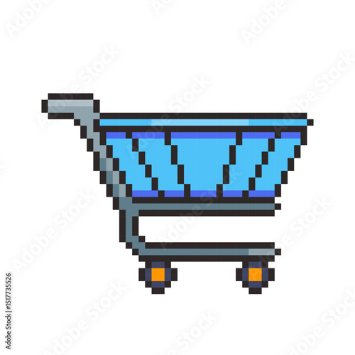 Pixel art Shopping Cart game asset design