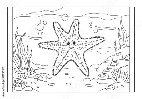 Delightful Brittle Star Adventure, Engaging Coloring Book Page f