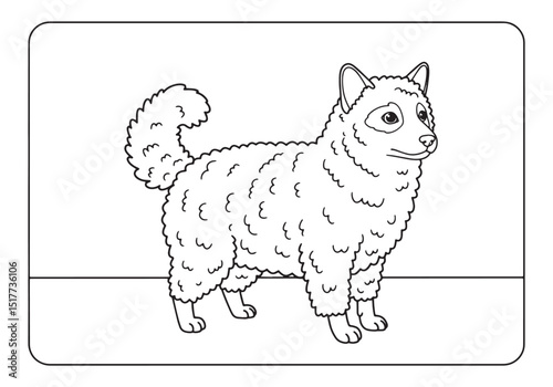 Delightful LaPerm Cat Coloring Page, A Charming Black and White