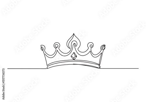 Elegant crown of judgment rendered in a single continuous line a