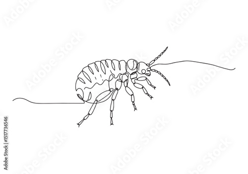 Elegant one-line drawing of a Thrips insect showcasing simplicit