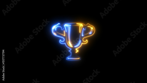 bright neon cricket cup and football world cup icon background illustration.