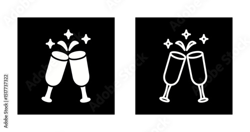 Champagne toast Vector Icon