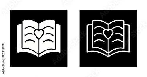 Love story book Vector Icon
