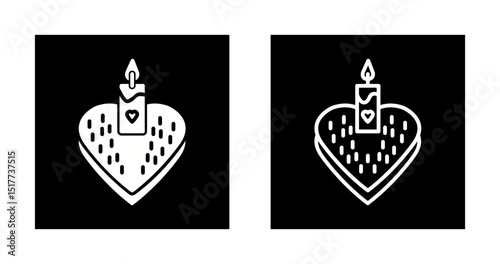 Heart shaped cake Vector Icon