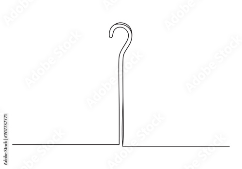Elegant simplicity, Shepherd's crook depicted in a continuous li