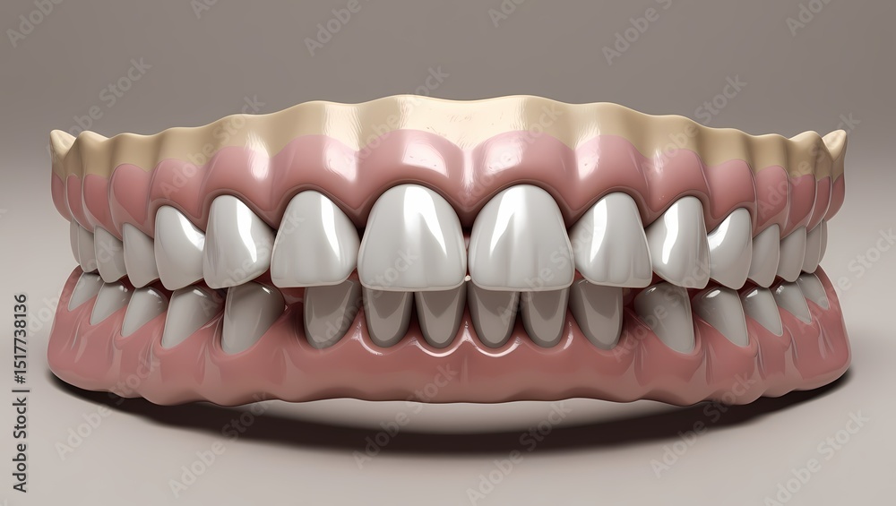 Fototapeta premium 3D teeth front view white background