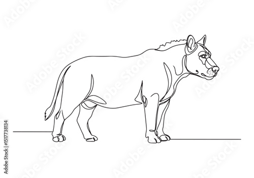 Elegant Tonkinese Cat in Minimalist Continuous Line Art Illustra