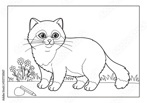 Snowshoe Cat Coloring Page, A Delightful Activity for Animal Lov