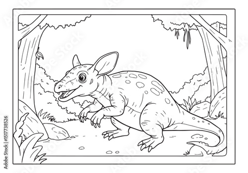 Detailed rhyniognatha coloring page for educational and creative