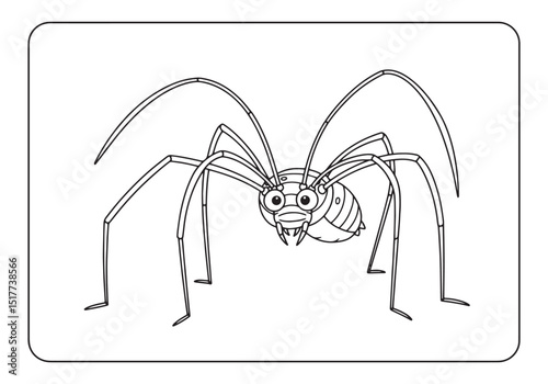 Whimsical Harvestman Daddy Long Legs Coloring Page for Creative