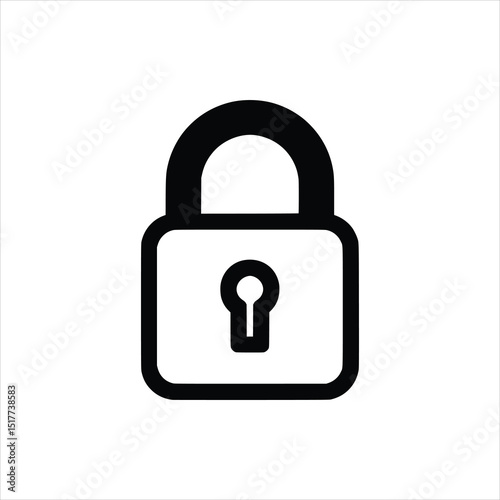 Lock Icon - Monochrome Security UI Vector Symbol