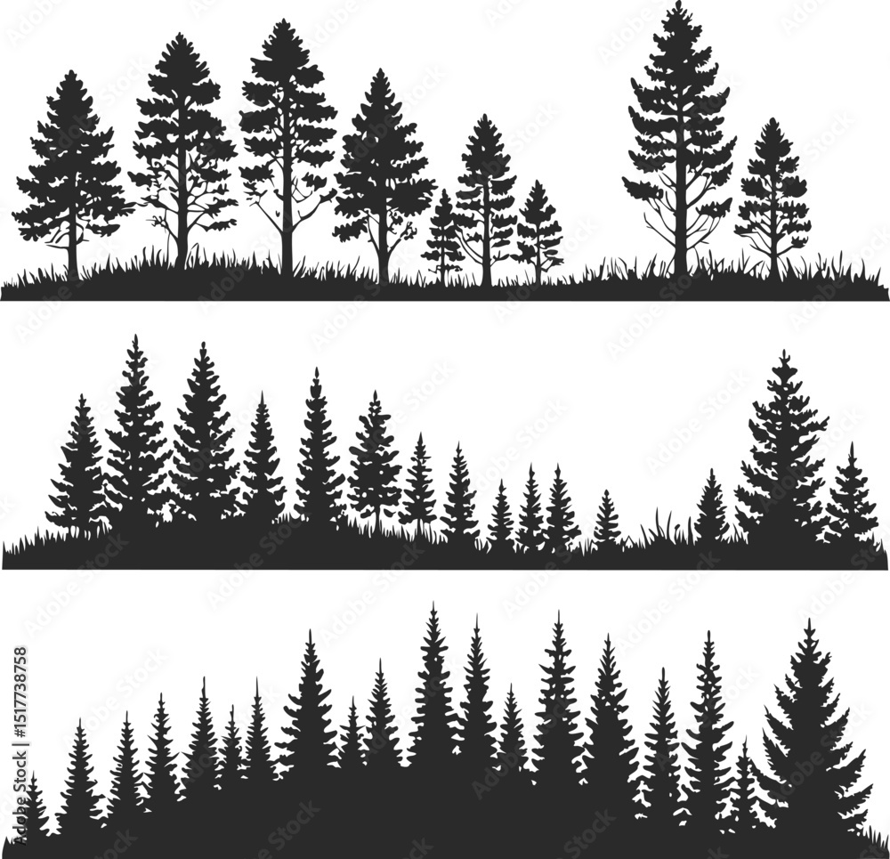 Obraz premium Forest Silhouettes Set