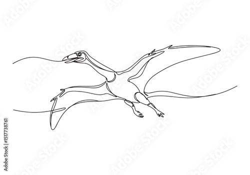 Elegant Argentavis Magnificens Flight, A Continuous Line Illustr