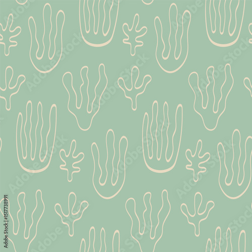 Obraz na plátně Vintage costal abstract seamless pattern, Vector hand drawn costal background illustration
